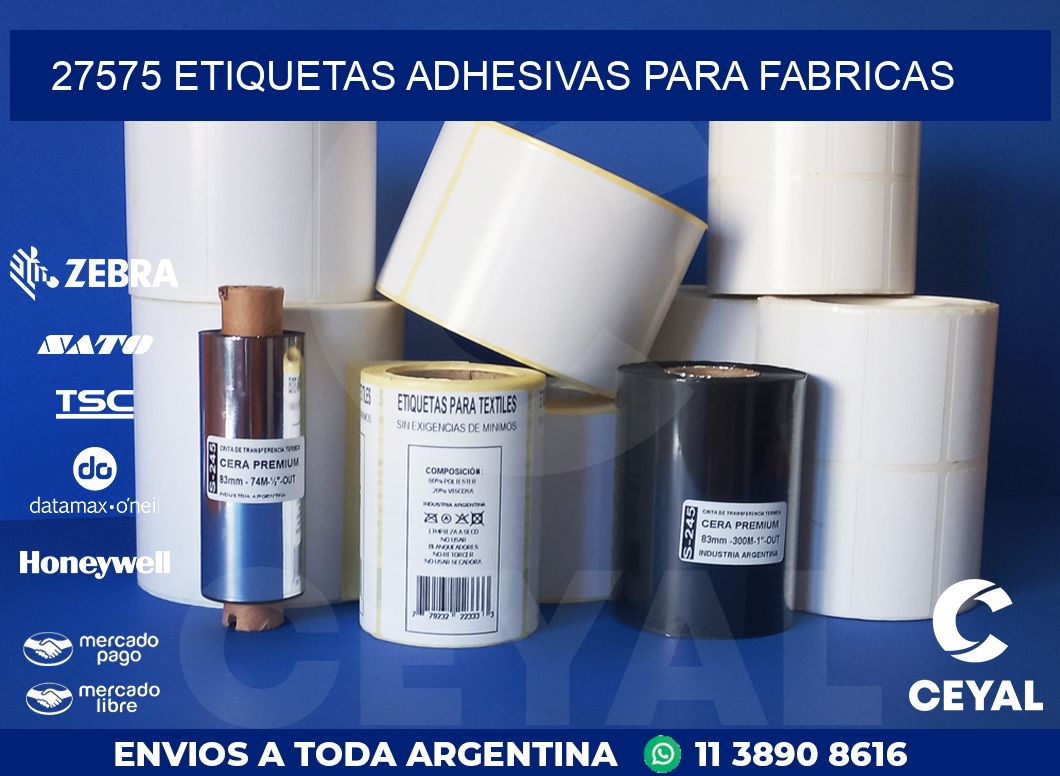27575 ETIQUETAS ADHESIVAS PARA FABRICAS