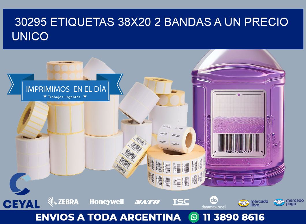 30295 ETIQUETAS 38X20 2 BANDAS A UN PRECIO UNICO