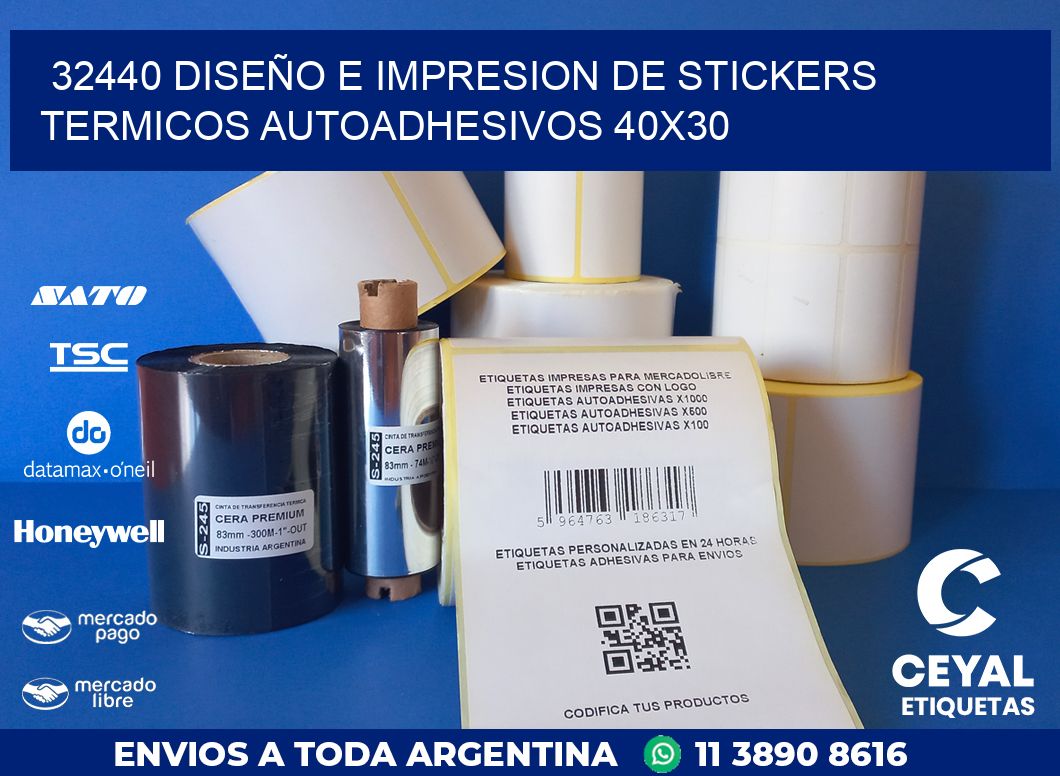 32440 DISEÑO E IMPRESION DE STICKERS TERMICOS AUTOADHESIVOS 40X30