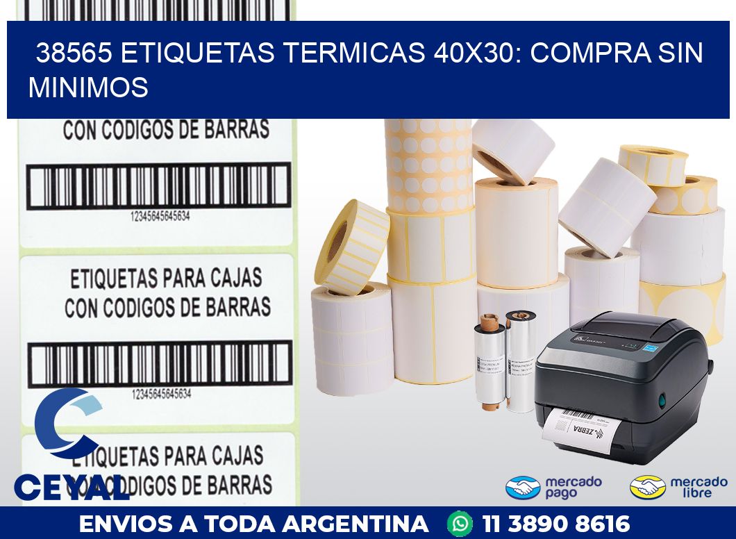 38565 ETIQUETAS TERMICAS 40X30: COMPRA SIN MINIMOS