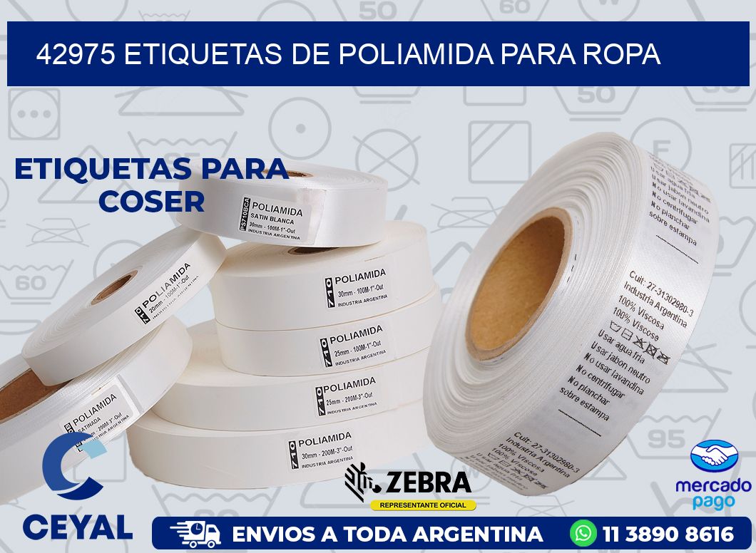 42975 ETIQUETAS DE POLIAMIDA PARA ROPA
