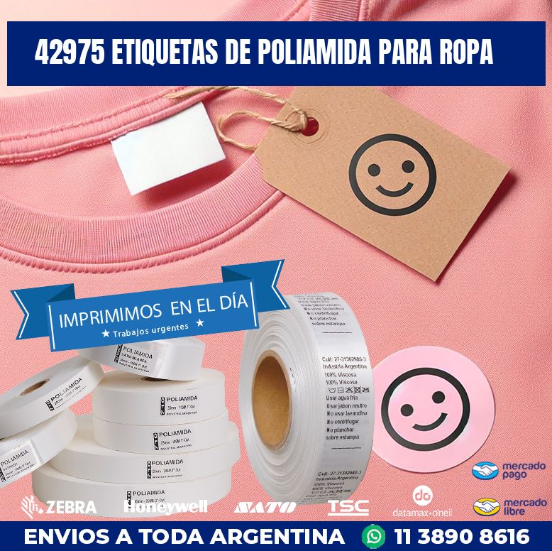 42975 ETIQUETAS DE POLIAMIDA PARA ROPA