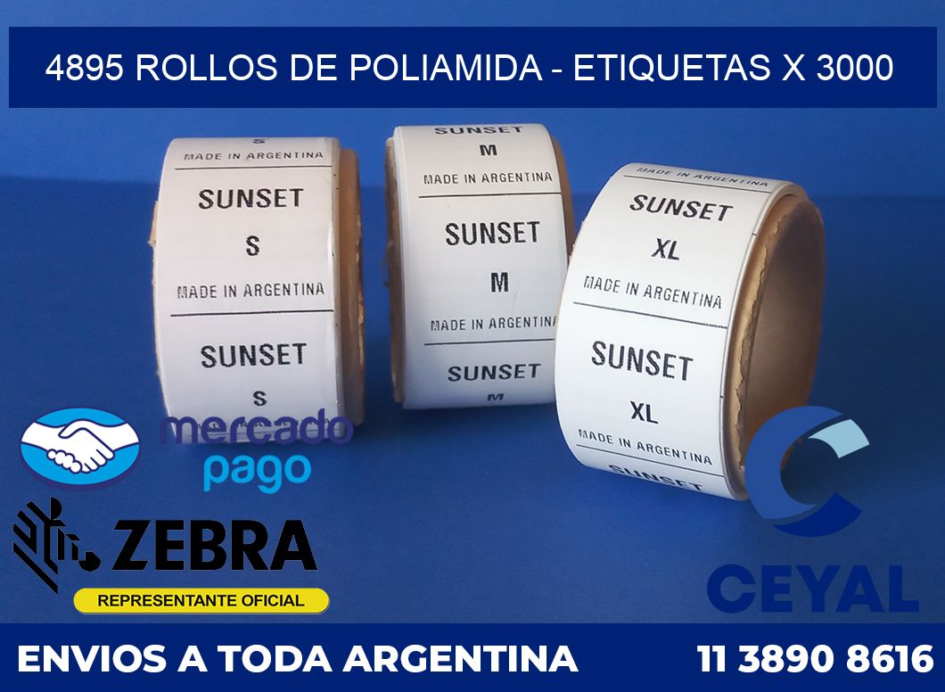 4895 ROLLOS DE POLIAMIDA - ETIQUETAS X 3000