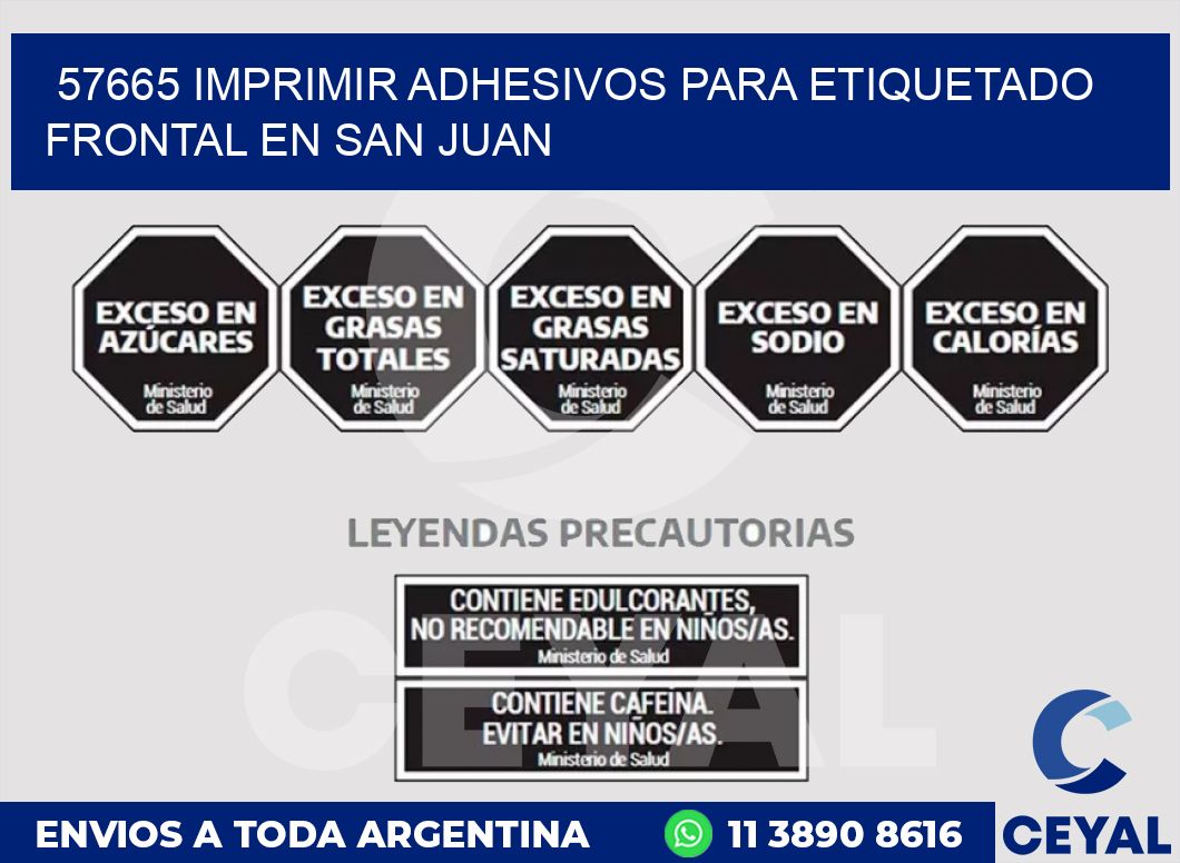 57665 IMPRIMIR ADHESIVOS PARA ETIQUETADO FRONTAL EN SAN JUAN