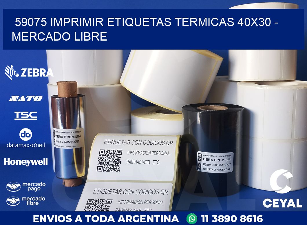 59075 IMPRIMIR ETIQUETAS TERMICAS 40X30 - MERCADO LIBRE