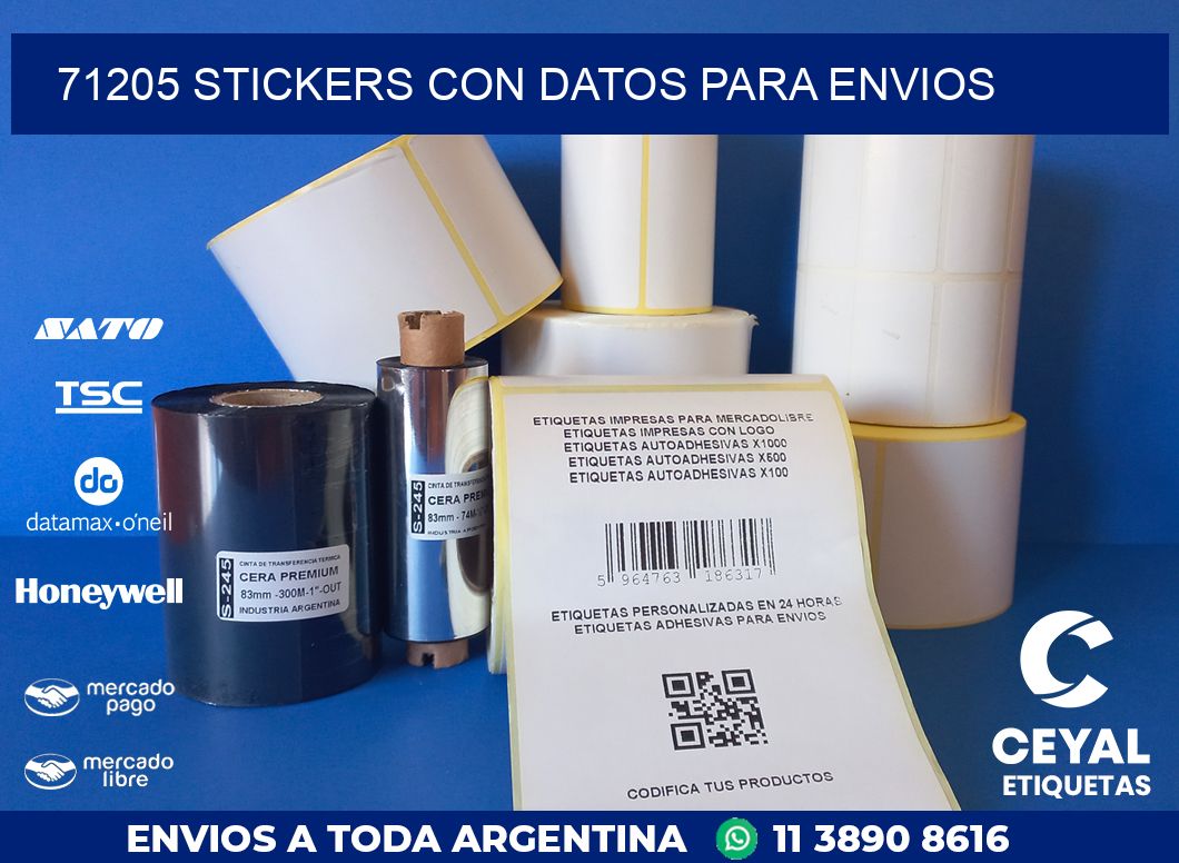 71205 STICKERS CON DATOS PARA ENVIOS
