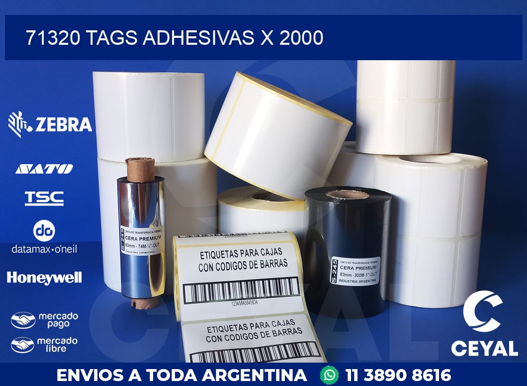 71320 TAGS ADHESIVAS X 2000