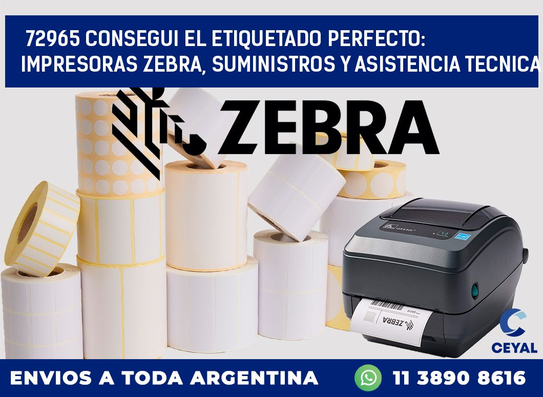 72965 CONSEGUI EL ETIQUETADO PERFECTO: IMPRESORAS ZEBRA, SUMINISTROS Y ASISTENCIA TECNICA