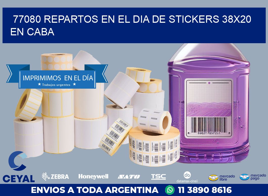 77080 REPARTOS EN EL DIA DE STICKERS 38X20 EN CABA