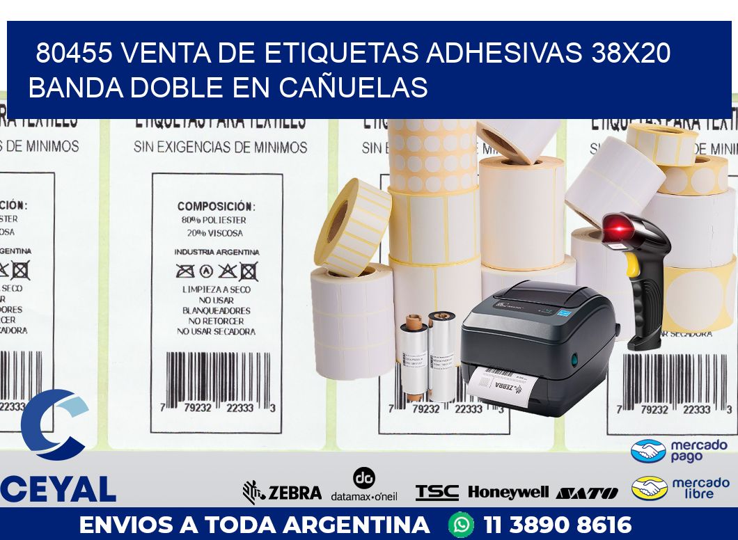 80455 VENTA DE ETIQUETAS ADHESIVAS 38X20 BANDA DOBLE EN CAÑUELAS