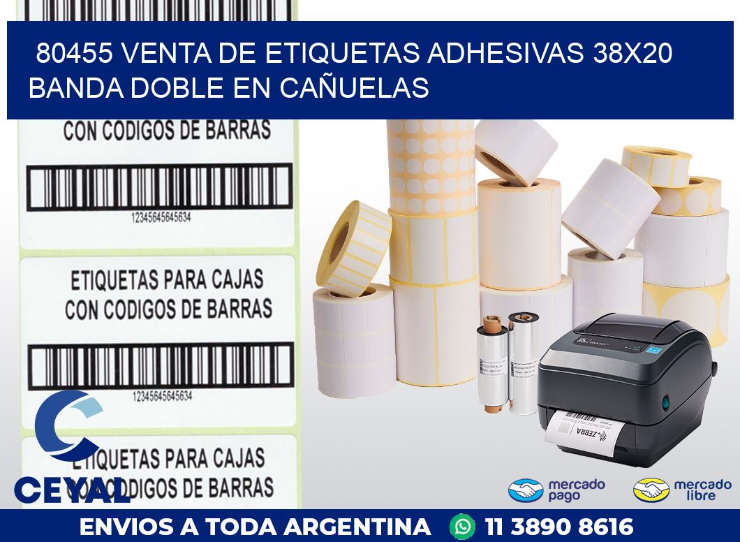 80455 VENTA DE ETIQUETAS ADHESIVAS 38X20 BANDA DOBLE EN CAÑUELAS