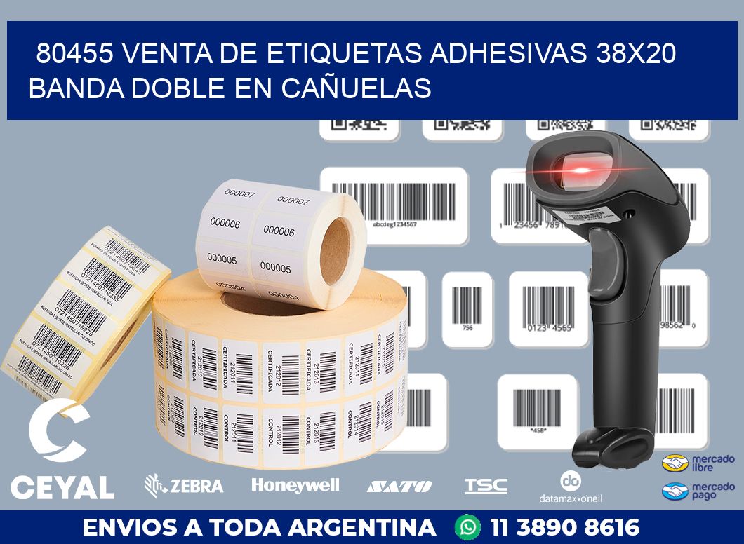 80455 VENTA DE ETIQUETAS ADHESIVAS 38X20 BANDA DOBLE EN CAÑUELAS