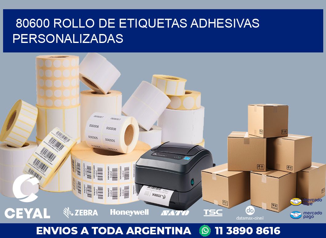 80600 ROLLO DE ETIQUETAS ADHESIVAS PERSONALIZADAS