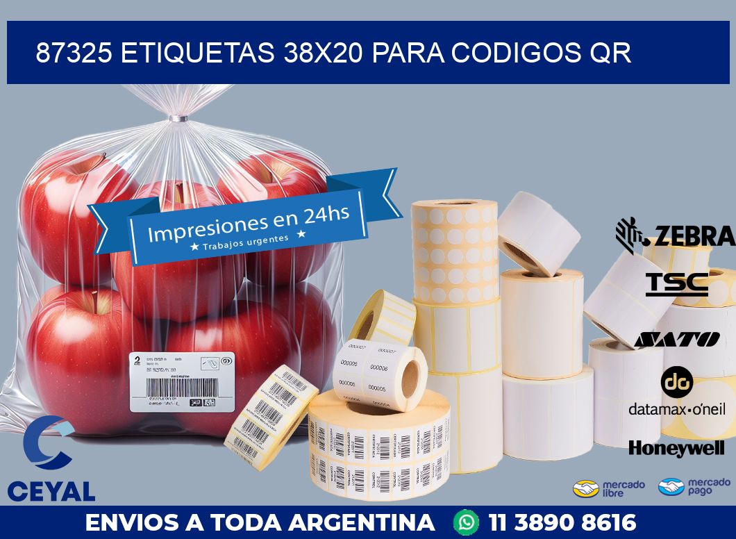 87325 ETIQUETAS 38X20 PARA CODIGOS QR