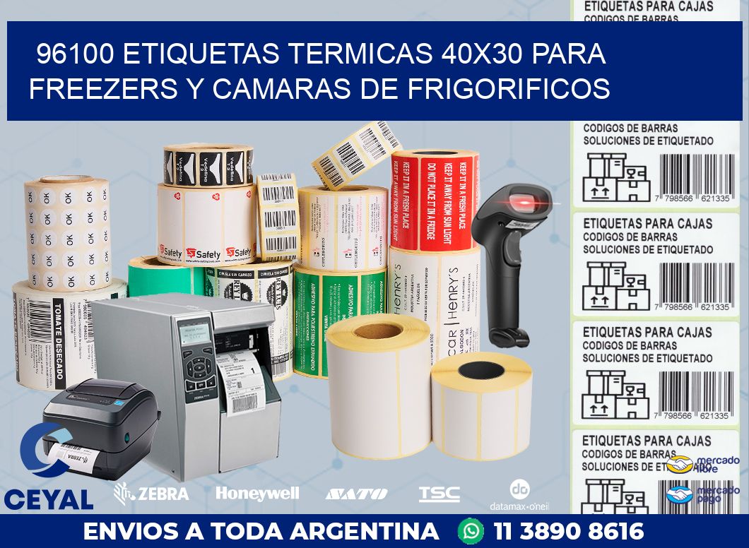 96100 ETIQUETAS TERMICAS 40X30 PARA FREEZERS Y CAMARAS DE FRIGORIFICOS