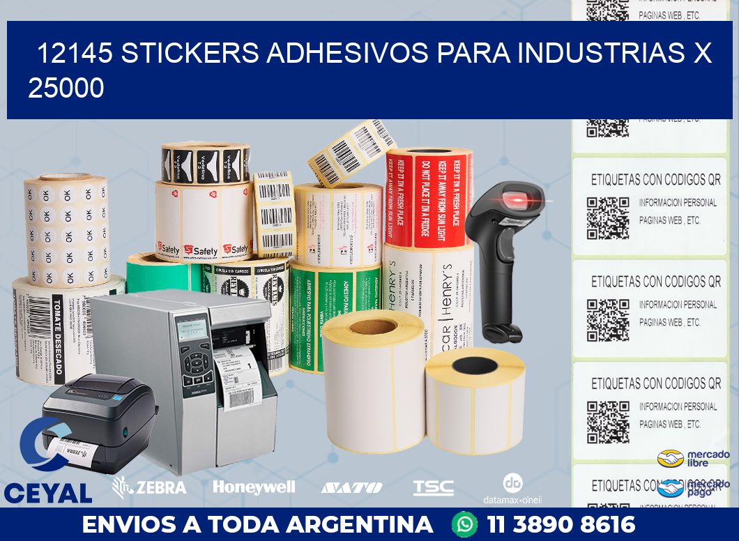 12145 STICKERS ADHESIVOS PARA INDUSTRIAS X 25000