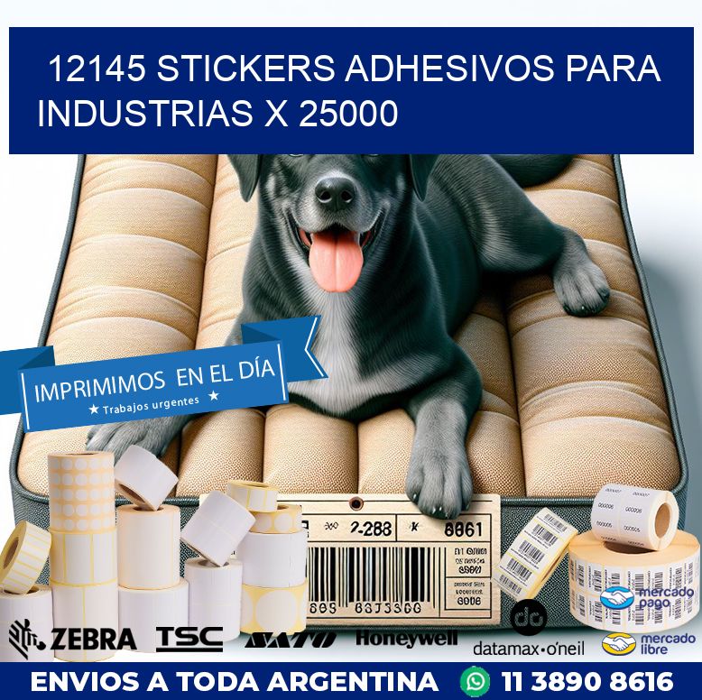 12145 STICKERS ADHESIVOS PARA INDUSTRIAS X 25000