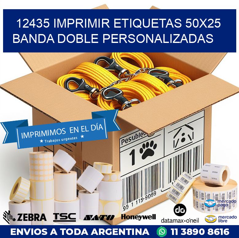 12435 IMPRIMIR ETIQUETAS 50X25 BANDA DOBLE PERSONALIZADAS