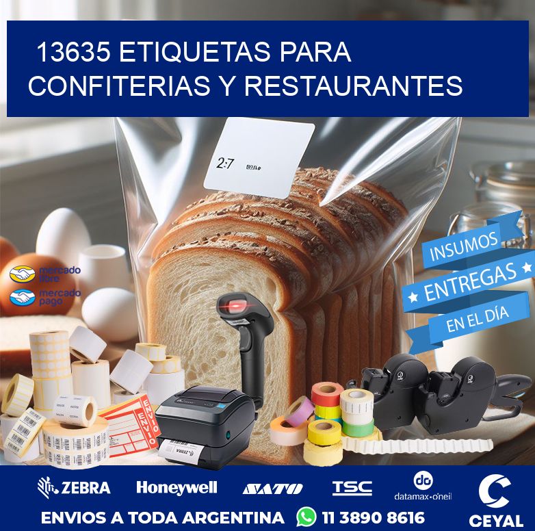 13635 ETIQUETAS PARA CONFITERIAS Y RESTAURANTES
