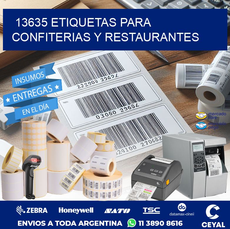 13635 ETIQUETAS PARA CONFITERIAS Y RESTAURANTES