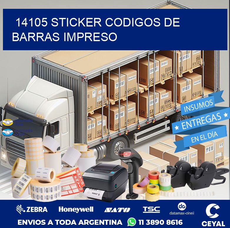 14105 STICKER CODIGOS DE BARRAS IMPRESO