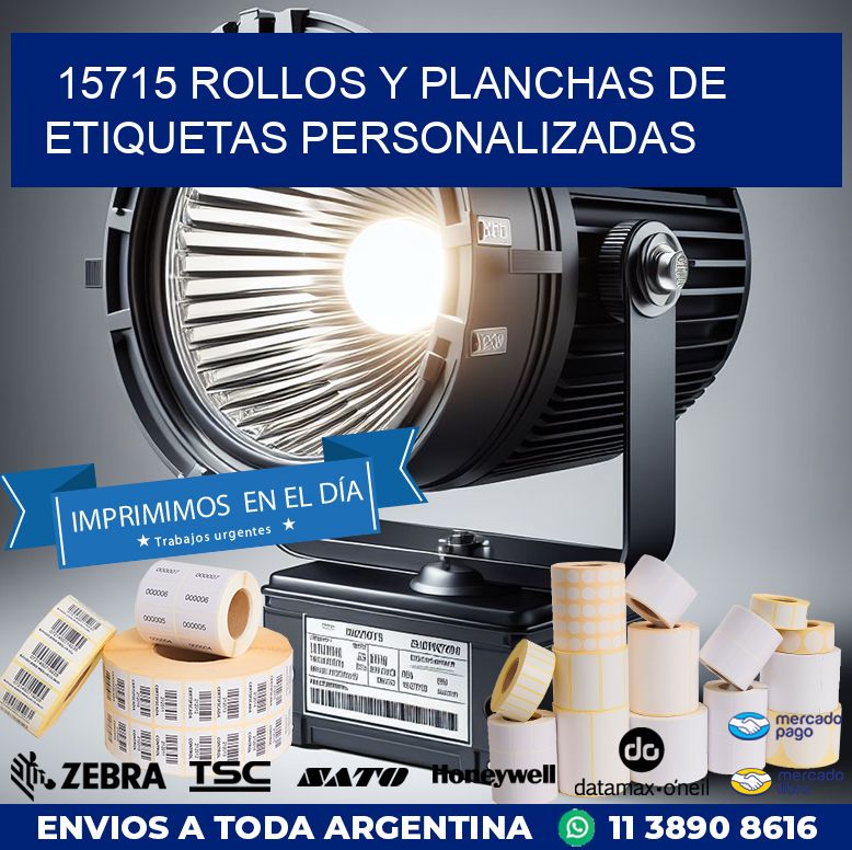 15715 ROLLOS Y PLANCHAS DE ETIQUETAS PERSONALIZADAS