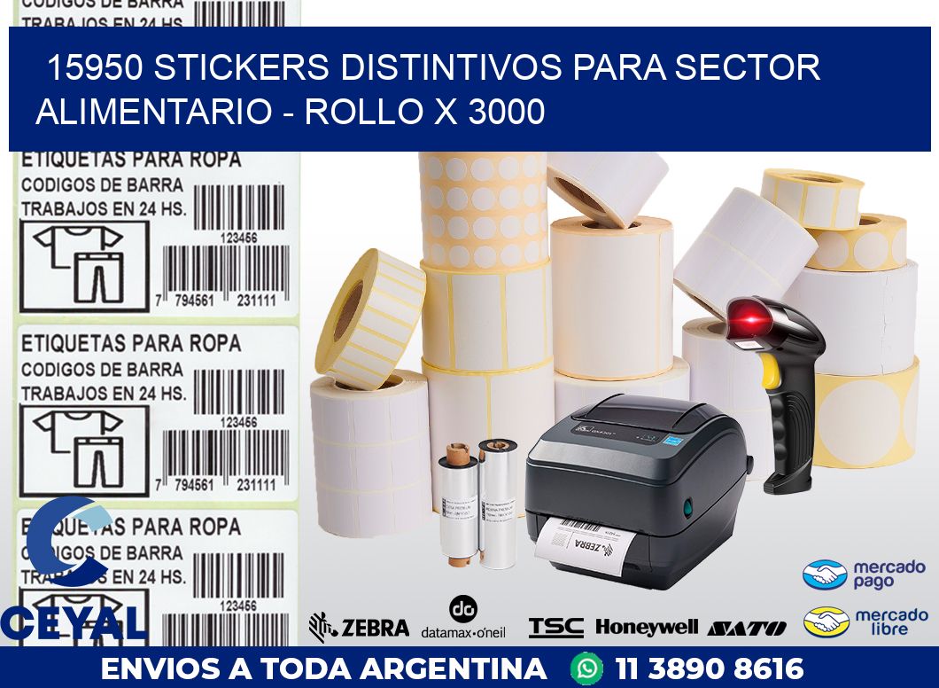15950 STICKERS DISTINTIVOS PARA SECTOR ALIMENTARIO - ROLLO X 3000