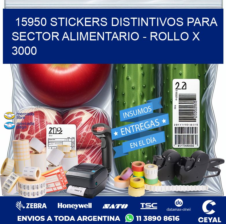 15950 STICKERS DISTINTIVOS PARA SECTOR ALIMENTARIO – ROLLO X 3000