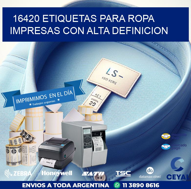 16420 ETIQUETAS PARA ROPA IMPRESAS CON ALTA DEFINICION