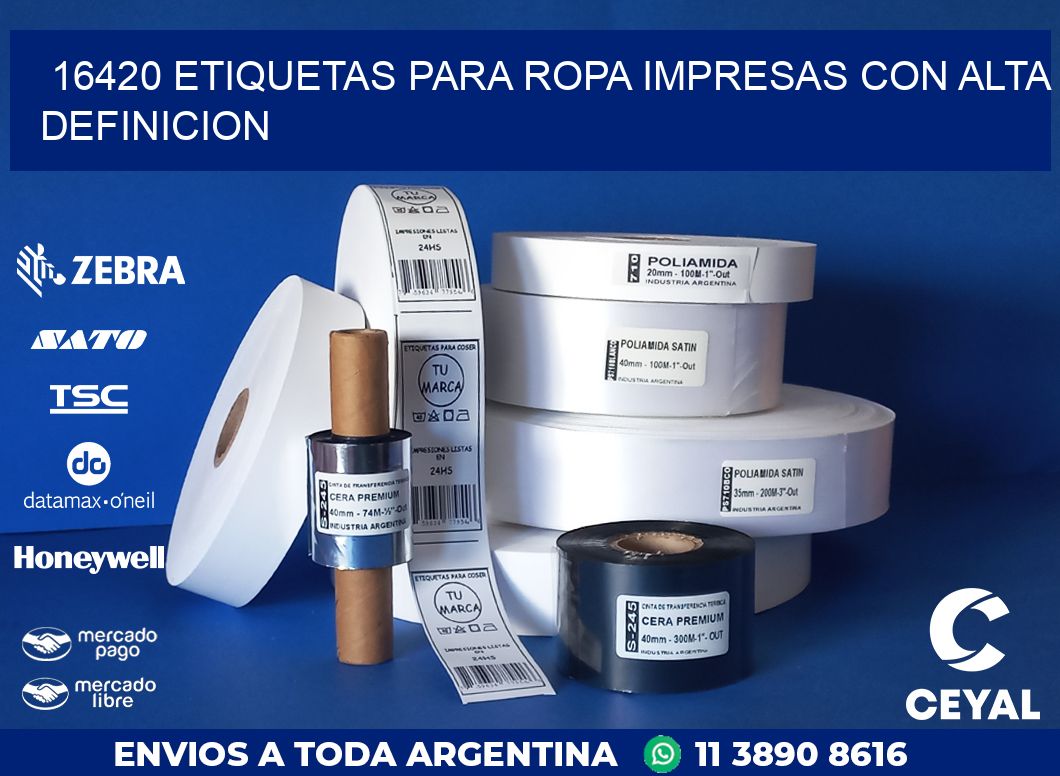 16420 ETIQUETAS PARA ROPA IMPRESAS CON ALTA DEFINICION