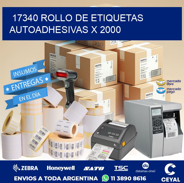 17340 ROLLO DE ETIQUETAS AUTOADHESIVAS X 2000