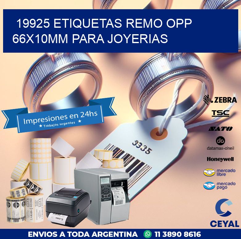 19925 ETIQUETAS REMO OPP 66X10MM PARA JOYERIAS