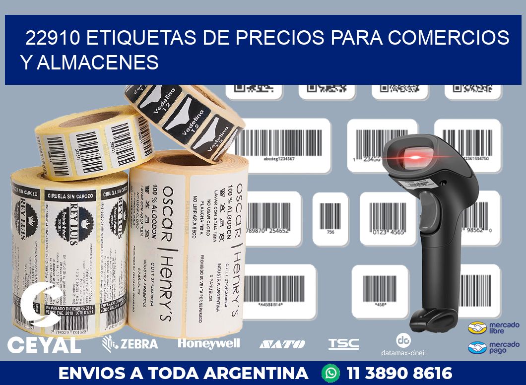 22910 ETIQUETAS DE PRECIOS PARA COMERCIOS Y ALMACENES