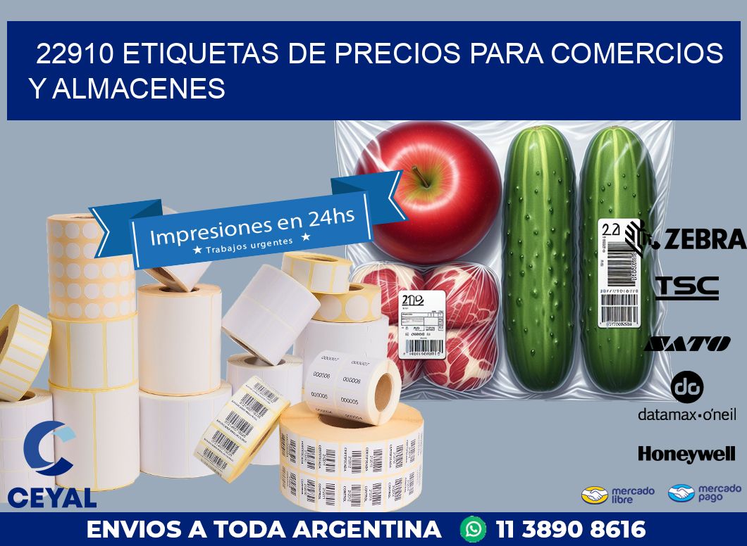 22910 ETIQUETAS DE PRECIOS PARA COMERCIOS Y ALMACENES