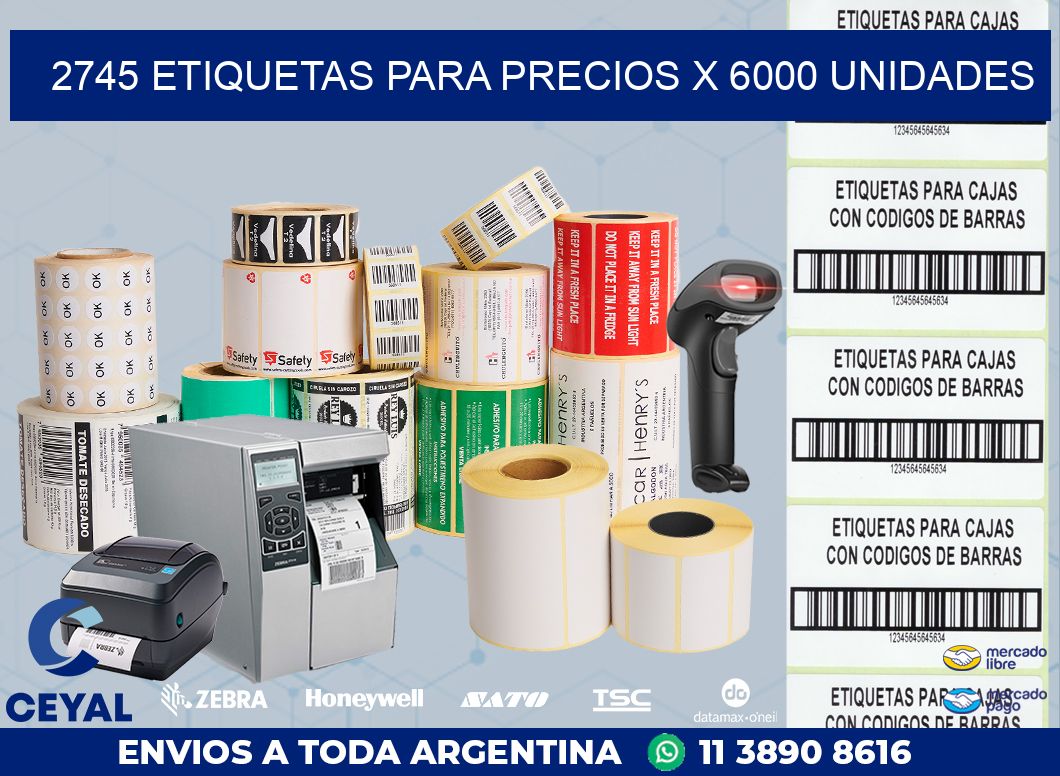 2745 ETIQUETAS PARA PRECIOS X 6000 UNIDADES