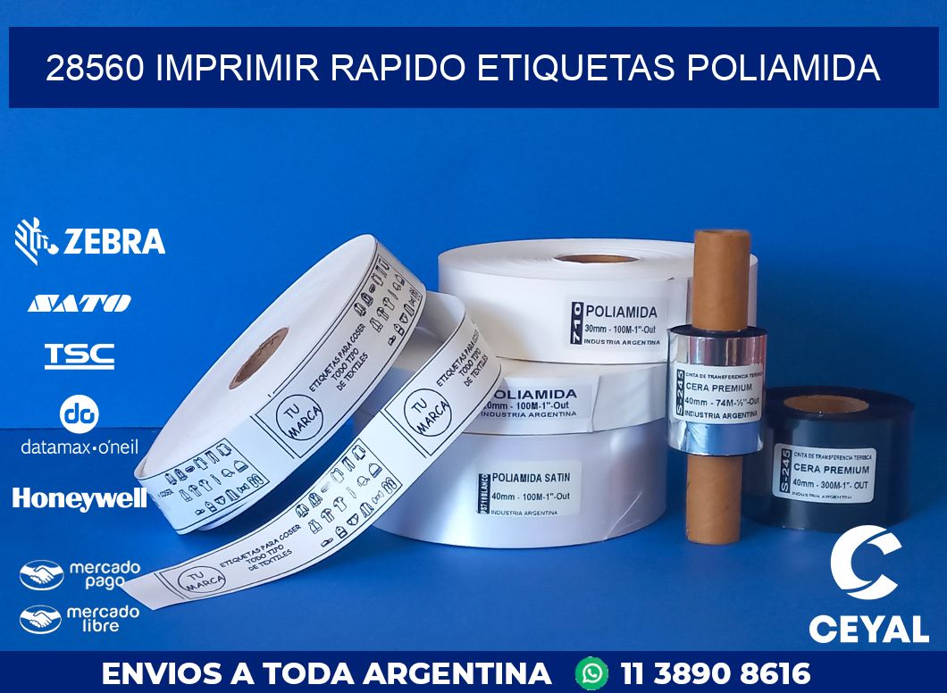 28560 IMPRIMIR RAPIDO ETIQUETAS POLIAMIDA