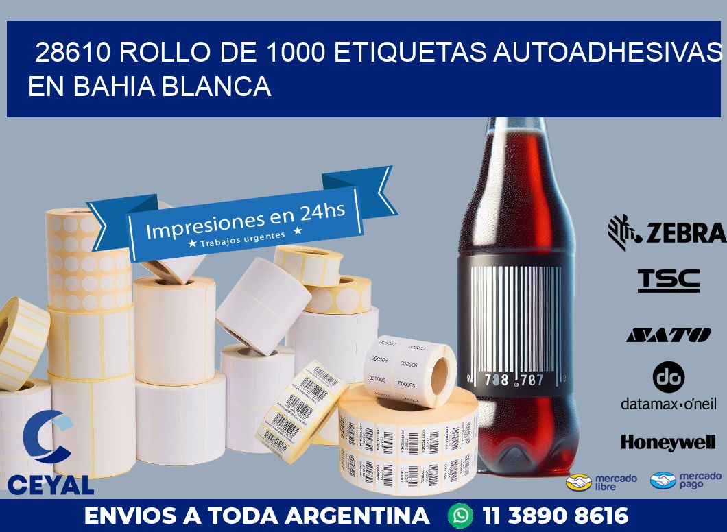 28610 ROLLO DE 1000 ETIQUETAS AUTOADHESIVAS EN BAHIA BLANCA