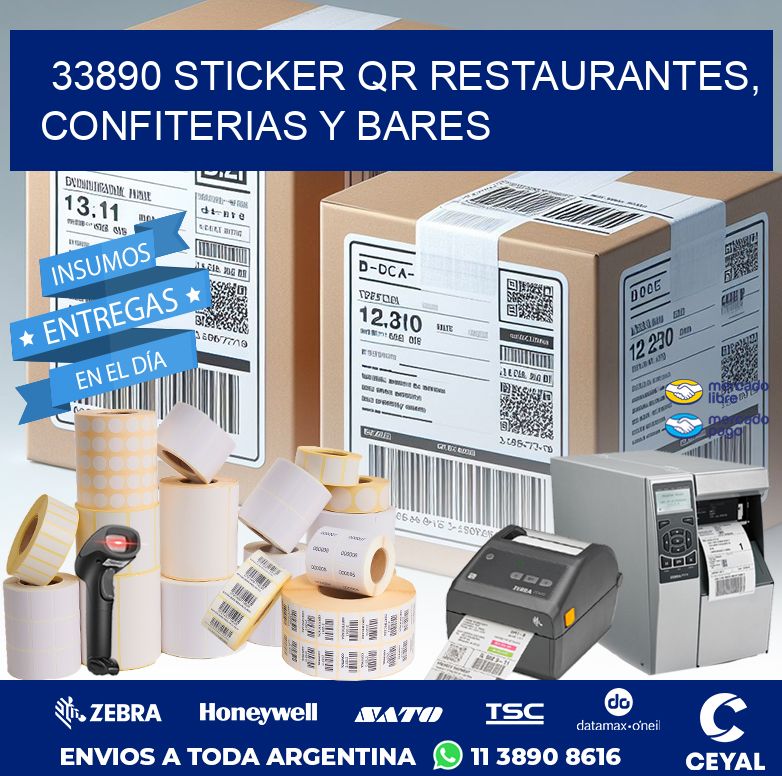 33890 STICKER QR RESTAURANTES, CONFITERIAS Y BARES