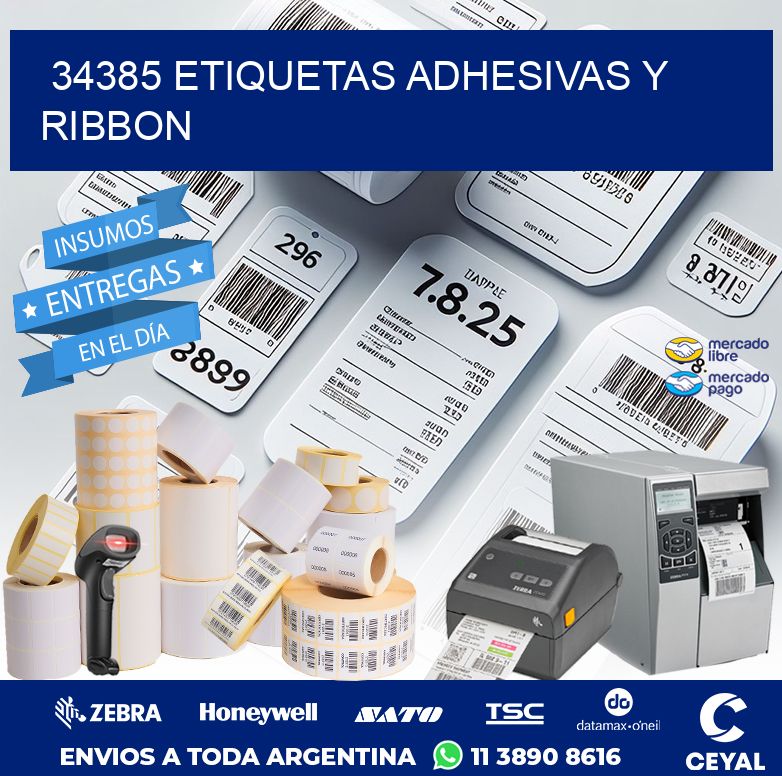 34385 ETIQUETAS ADHESIVAS Y RIBBON