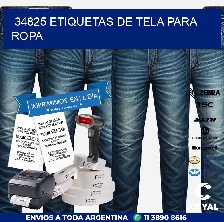 34825 ETIQUETAS DE TELA PARA ROPA