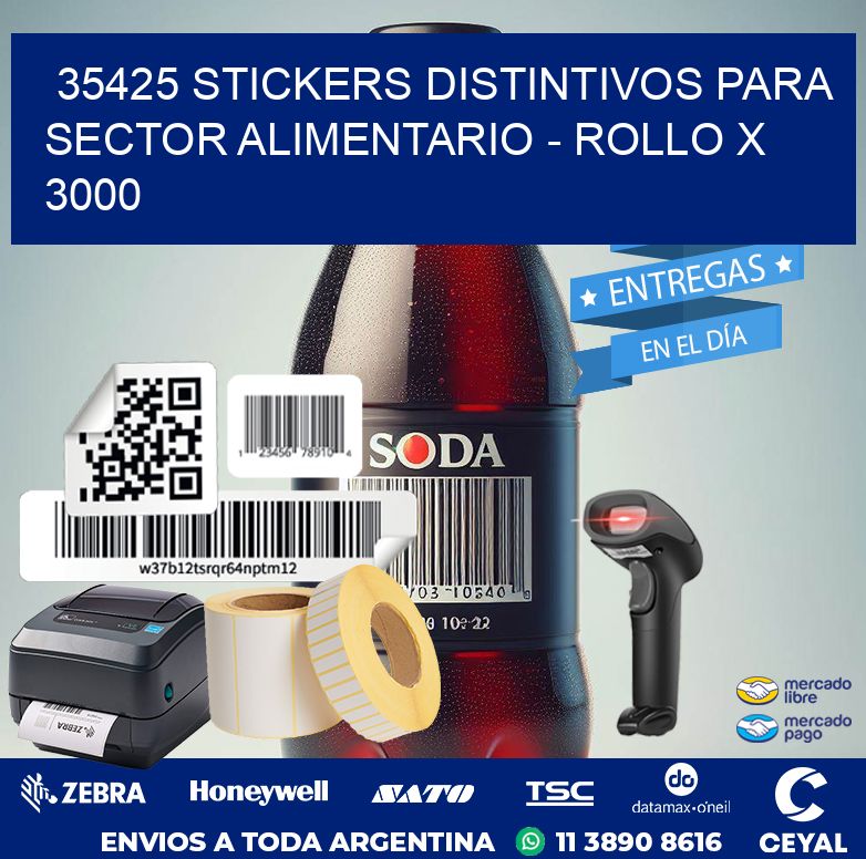 35425 STICKERS DISTINTIVOS PARA SECTOR ALIMENTARIO - ROLLO X 3000