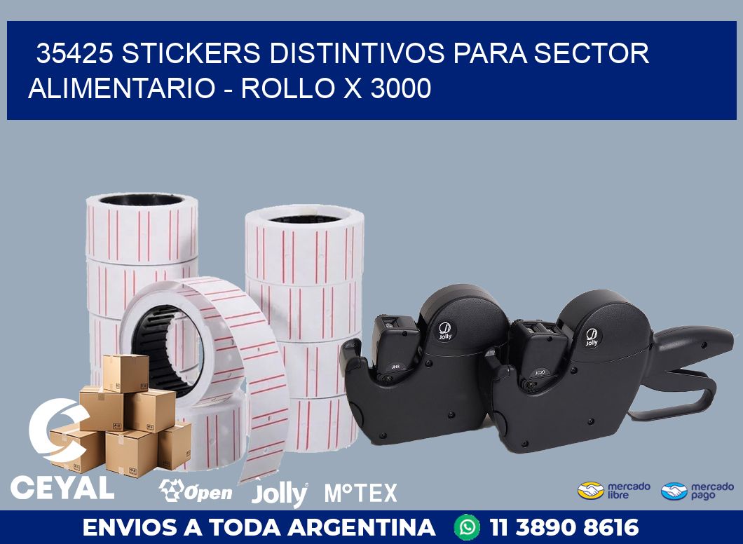 35425 STICKERS DISTINTIVOS PARA SECTOR ALIMENTARIO - ROLLO X 3000