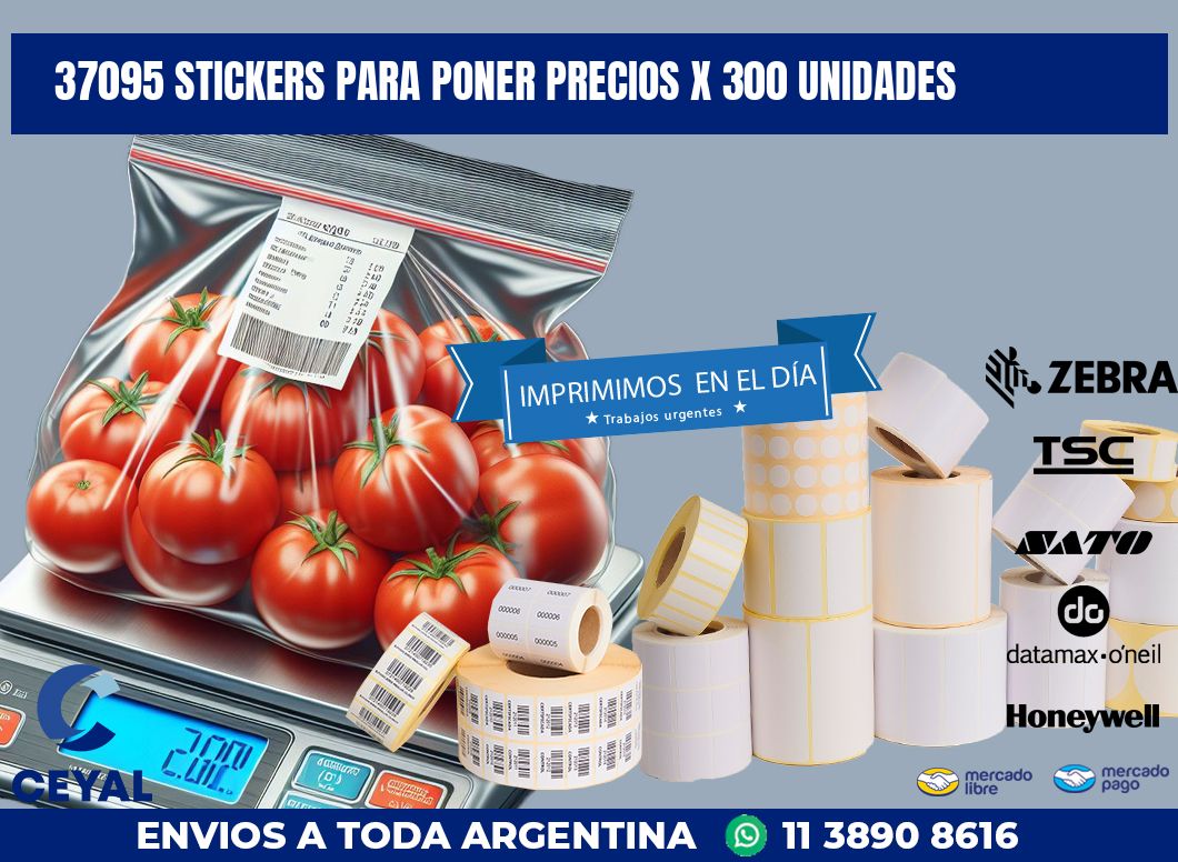 37095 STICKERS PARA PONER PRECIOS X 300 UNIDADES