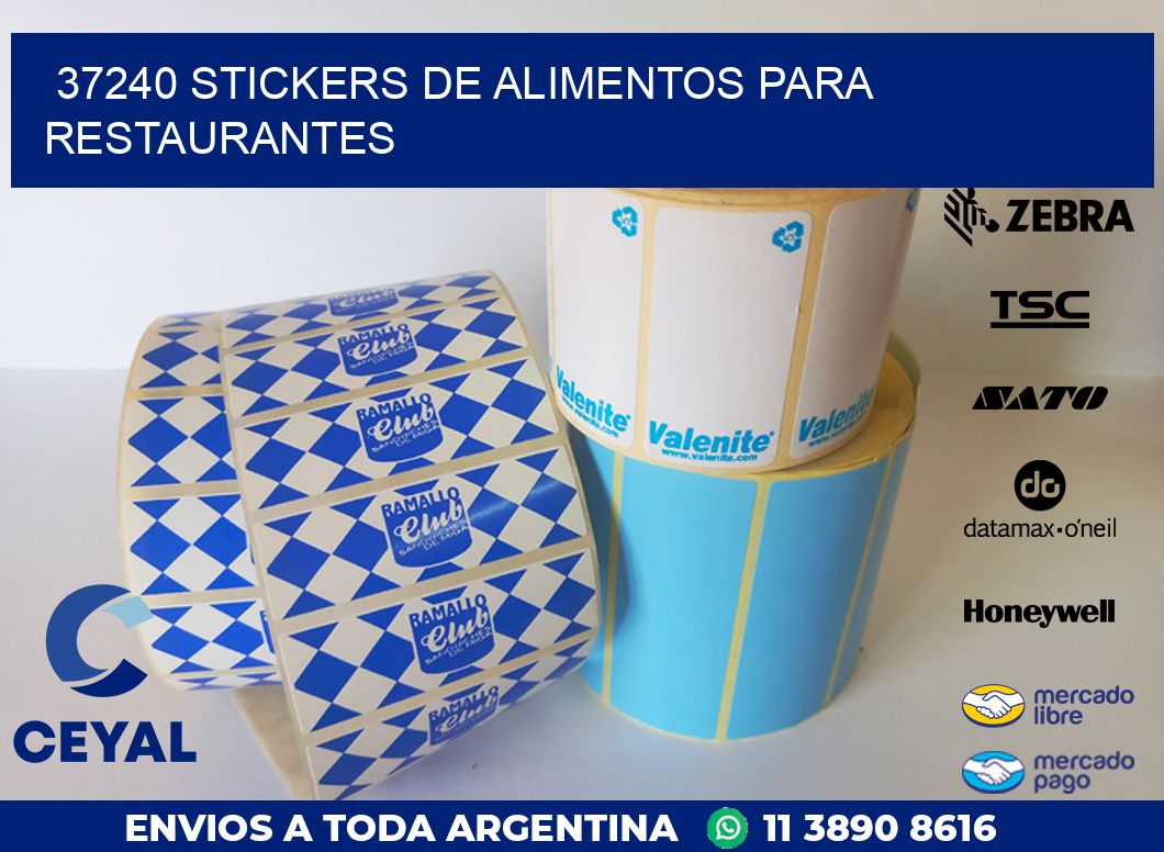 37240 STICKERS DE ALIMENTOS PARA RESTAURANTES