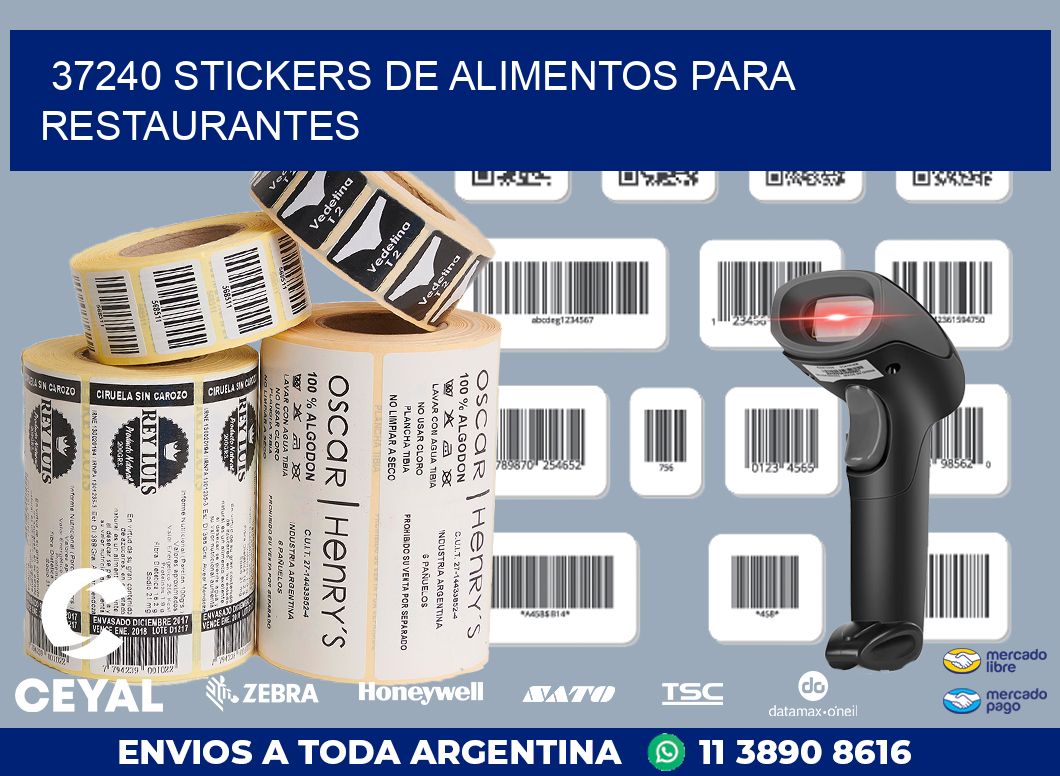 37240 STICKERS DE ALIMENTOS PARA RESTAURANTES