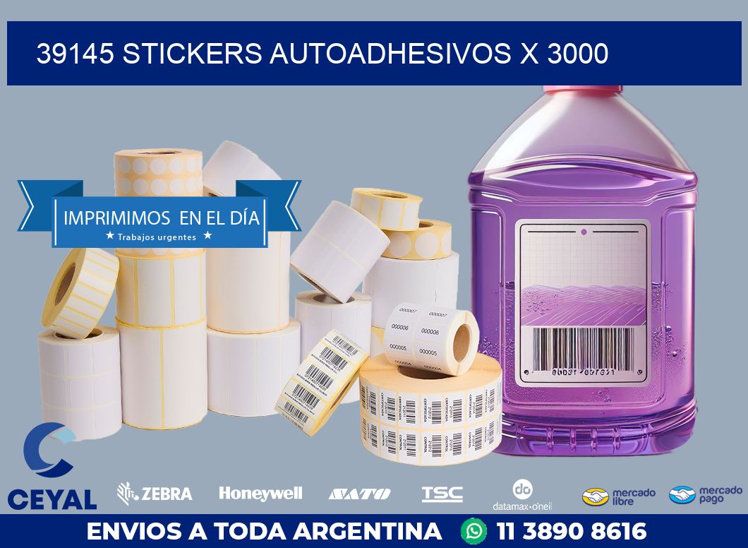 39145 STICKERS AUTOADHESIVOS X 3000