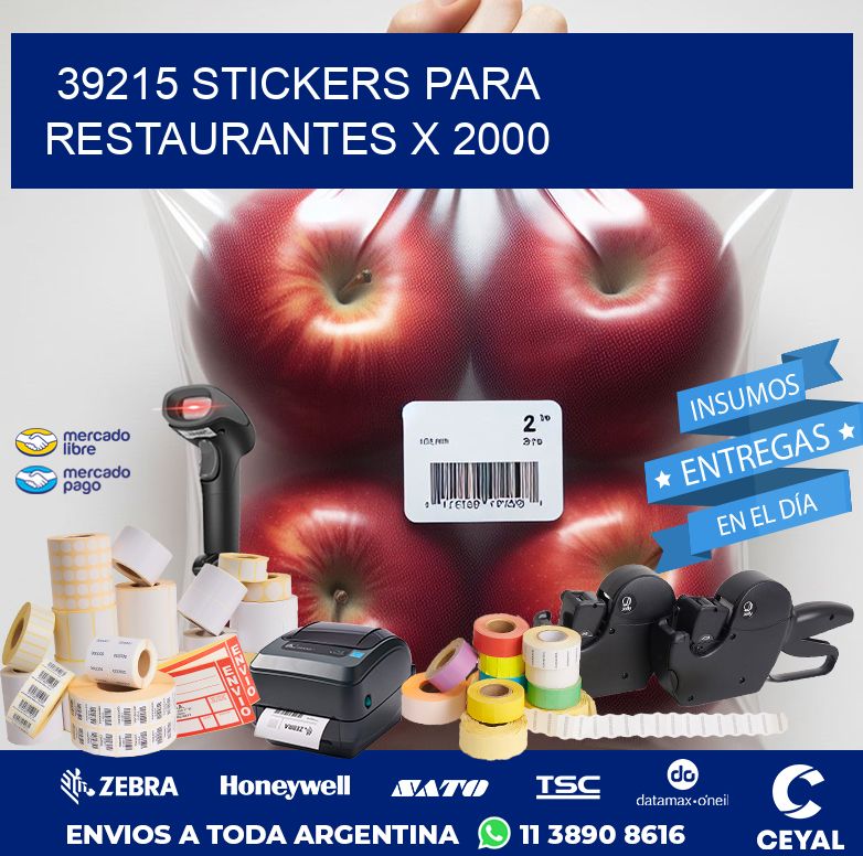 39215 STICKERS PARA RESTAURANTES X 2000