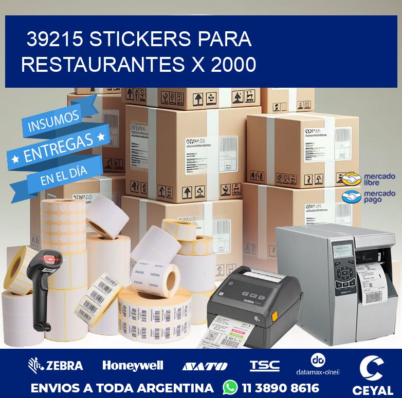 39215 STICKERS PARA RESTAURANTES X 2000
