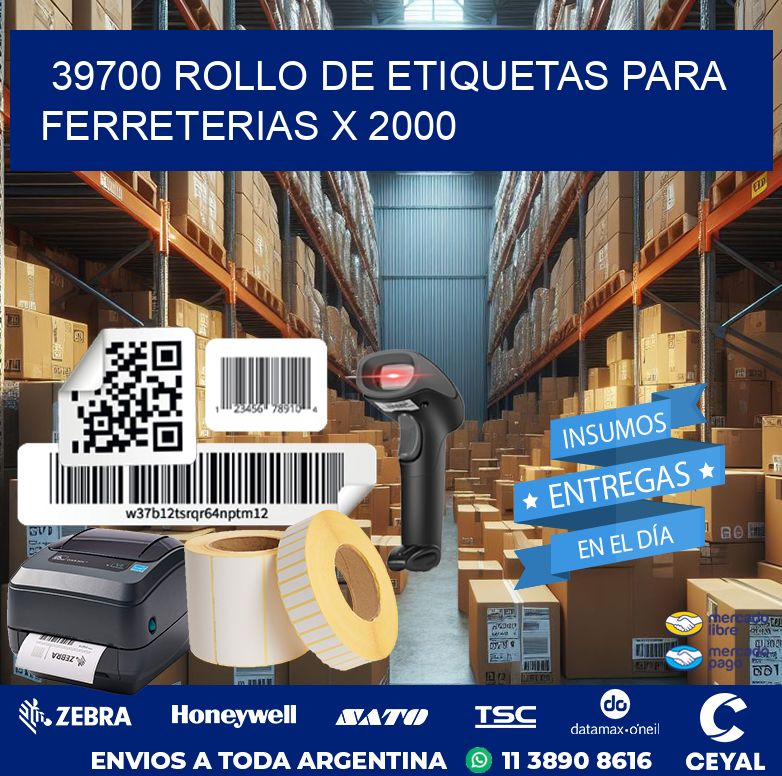 39700 ROLLO DE ETIQUETAS PARA FERRETERIAS X 2000