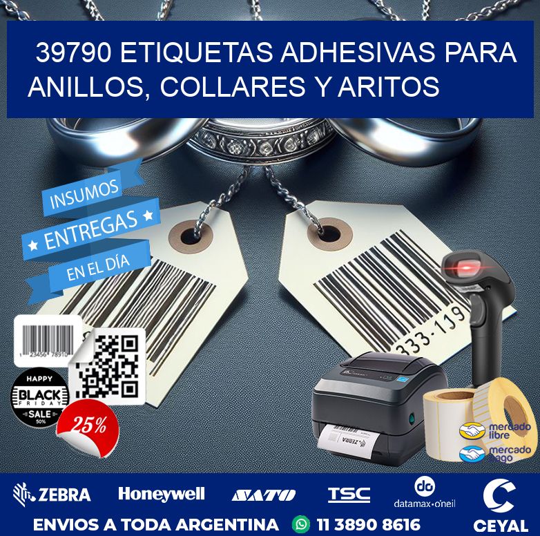 39790 ETIQUETAS ADHESIVAS PARA ANILLOS, COLLARES Y ARITOS
